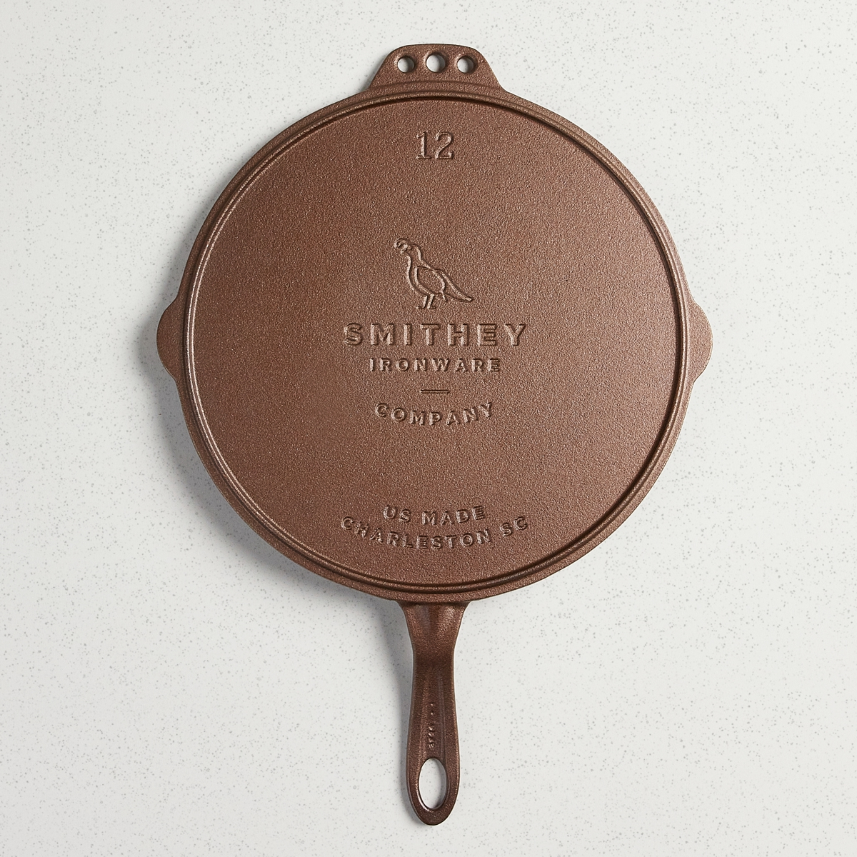 Smithey Ironware Flat Top Griddle, 12 inch, bottom view