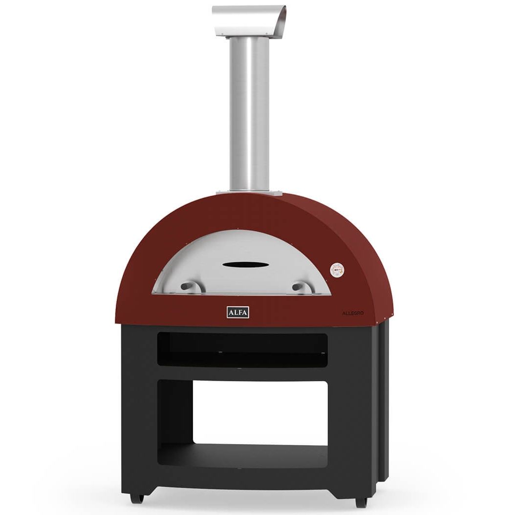 Alfa Forni Allegro oven in red on optional base