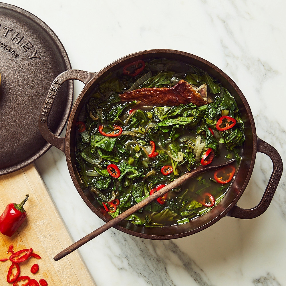 Cast Iron Dutch Oven with soup in it