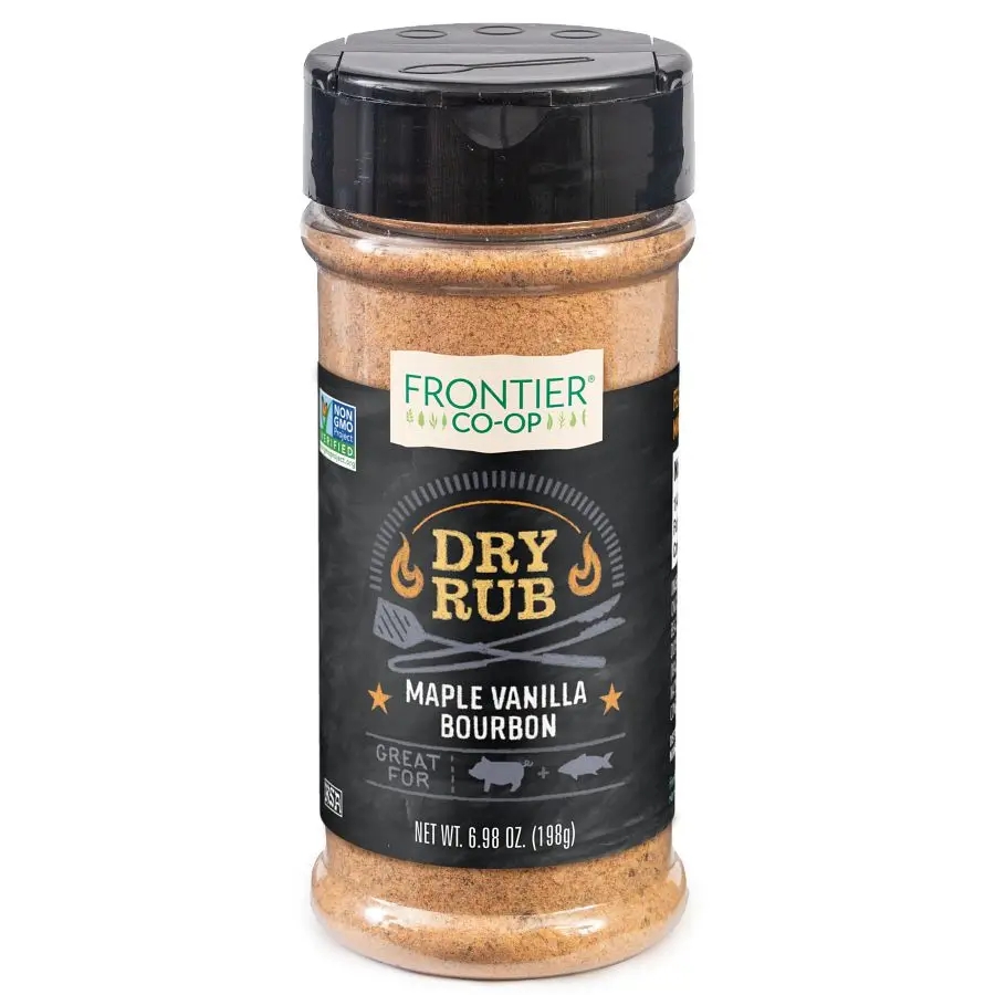 Frontier Coop Maple Vanilla Bourbon Dry Rub in bottle