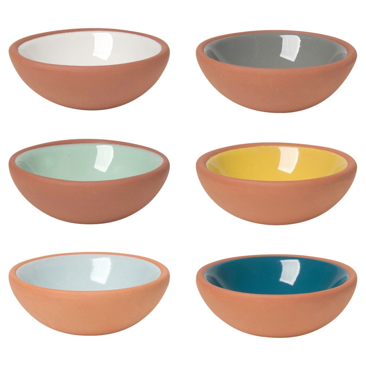 Harmony Terracotta Pinch Bowl, Set of 6, Sky