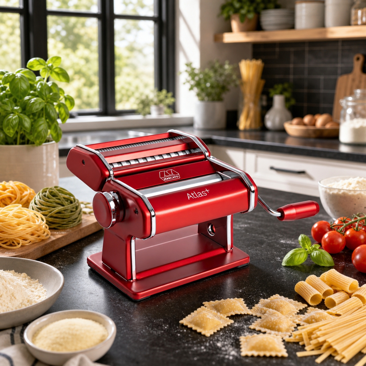 Marcato Atlas 150+ Pasta Machine, Red