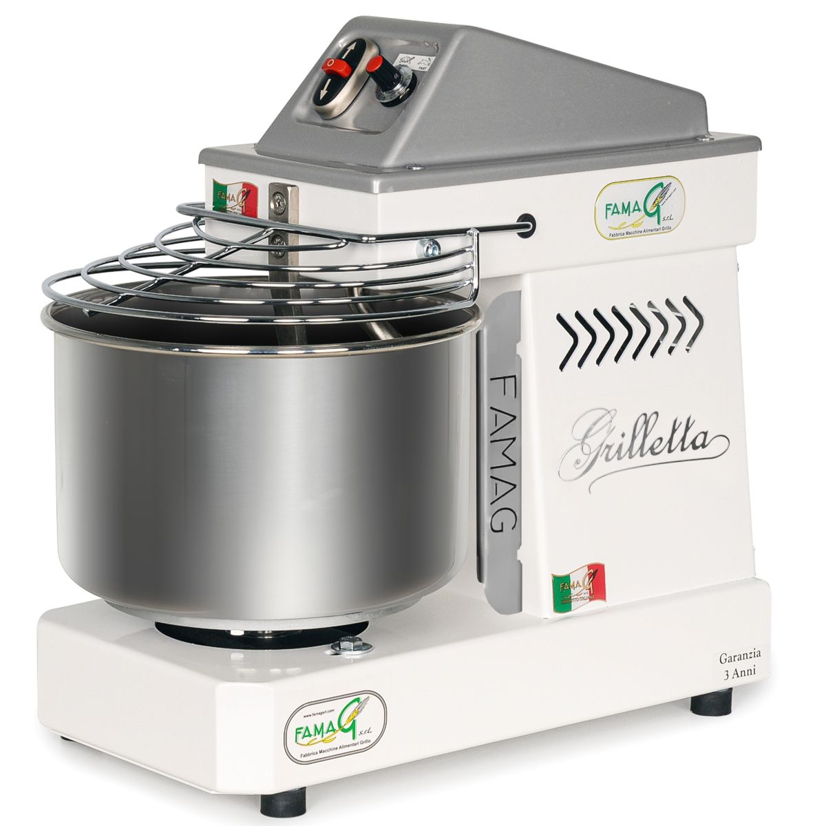 famag grilletta spiral dough mixer arctic white 1200