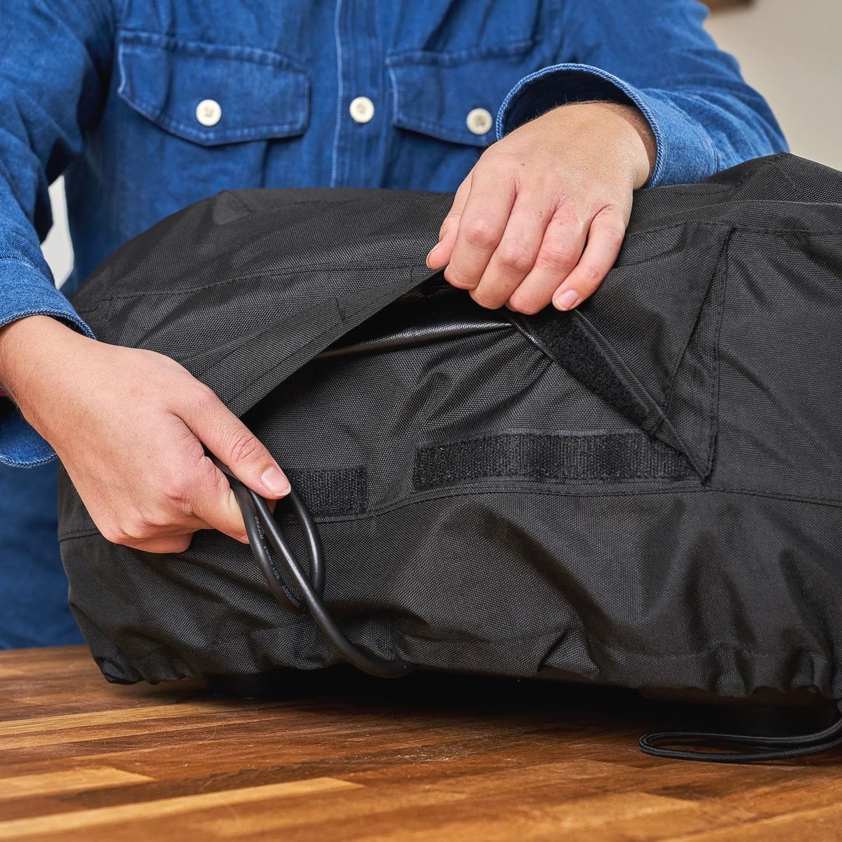 Cord storage in cover for Ooni Volt 12 oven