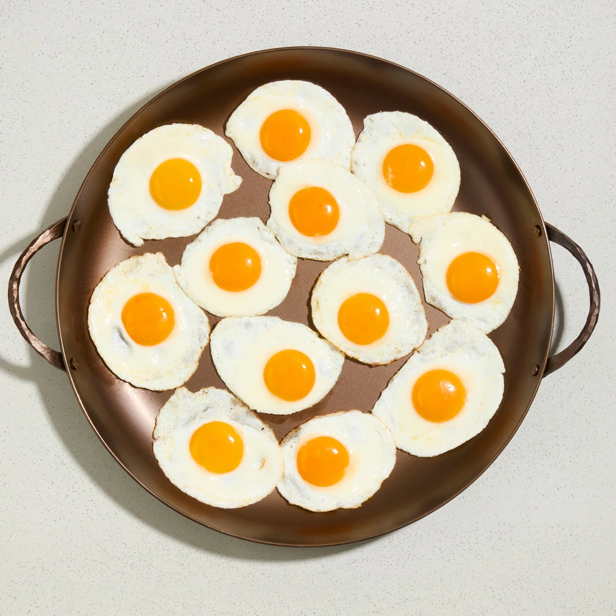 Fried eggs in 17 inch Paella pan
