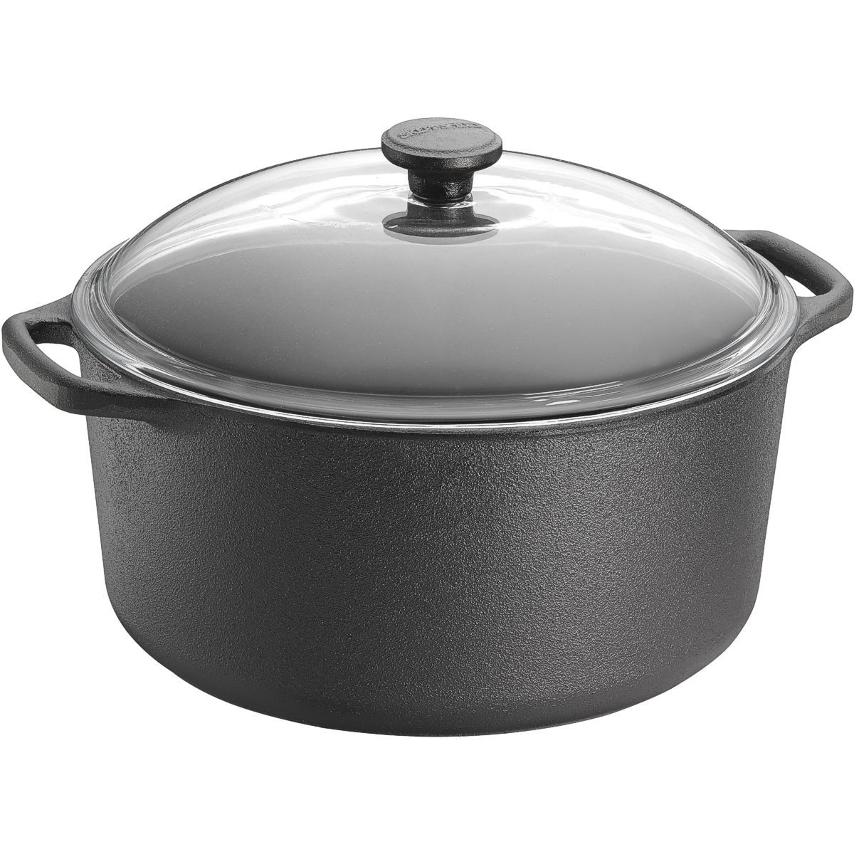 7.4 quart cast iron casserole dish with glass lid