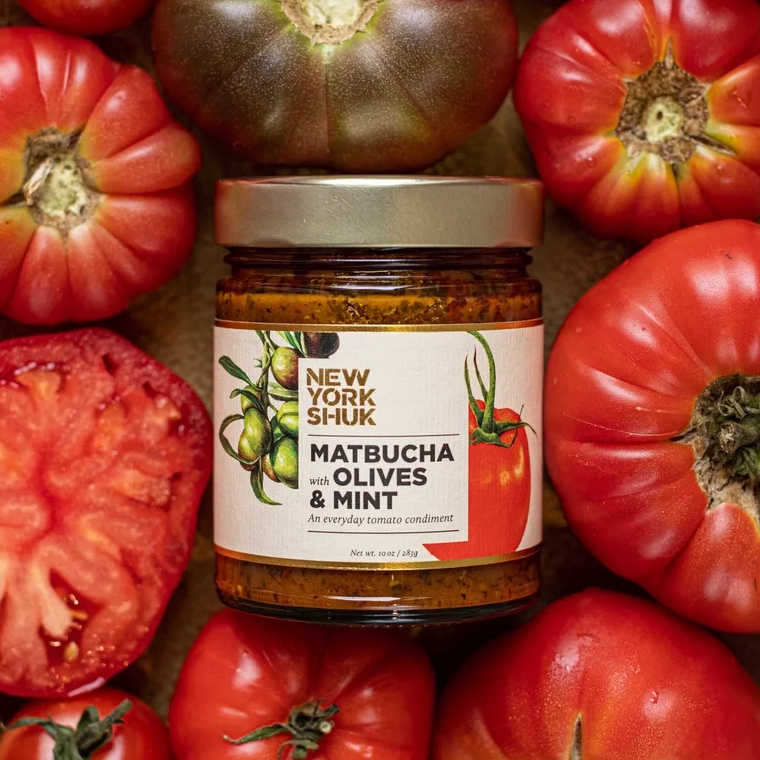 New York Shuk Matbucha with Olives & Mint Spread