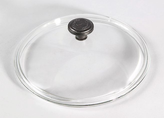 10 inch or 11 inch Skeppshult glass lid with cast iron handle.