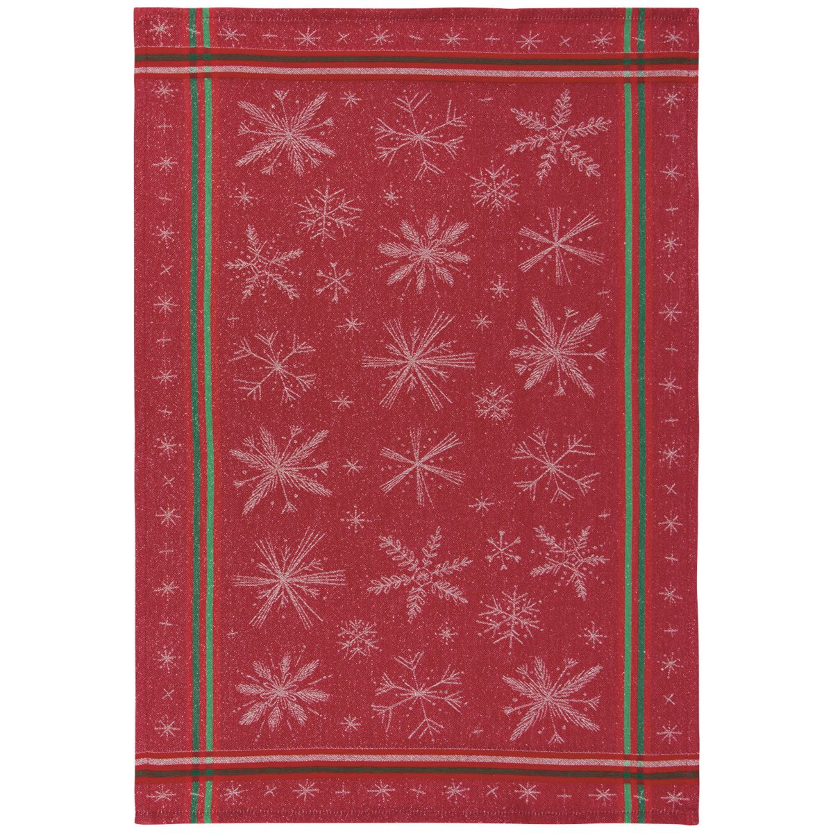 Jacquard Dishtowel, Snowflakes Christmas
