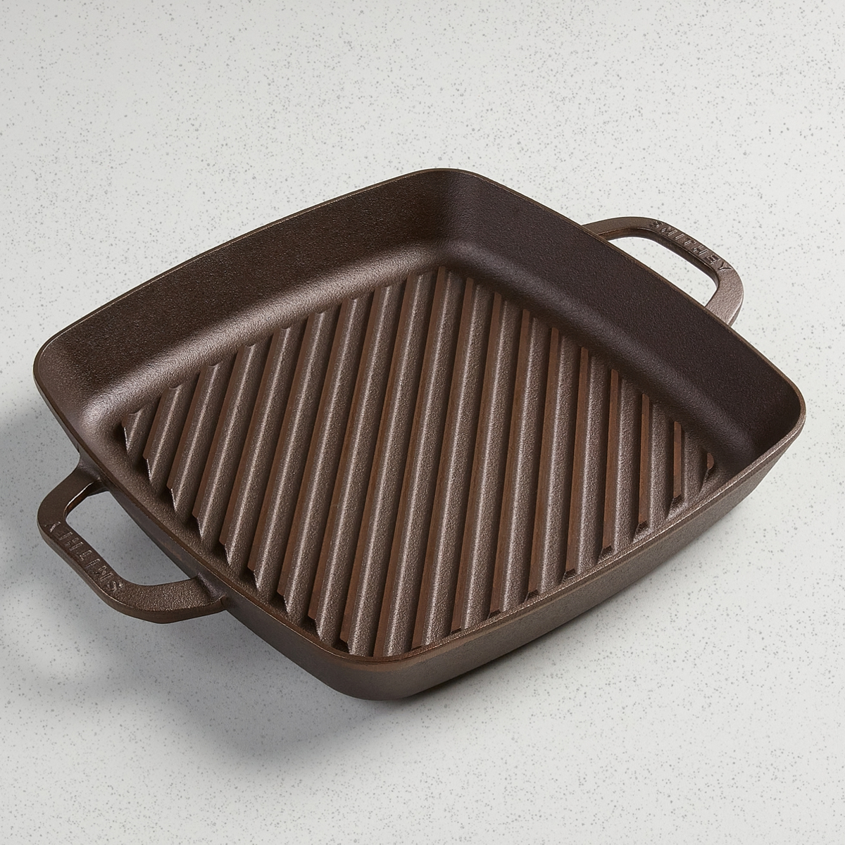 Smithey Ironware Grill Pan, 12 inch, upside down, non-stick