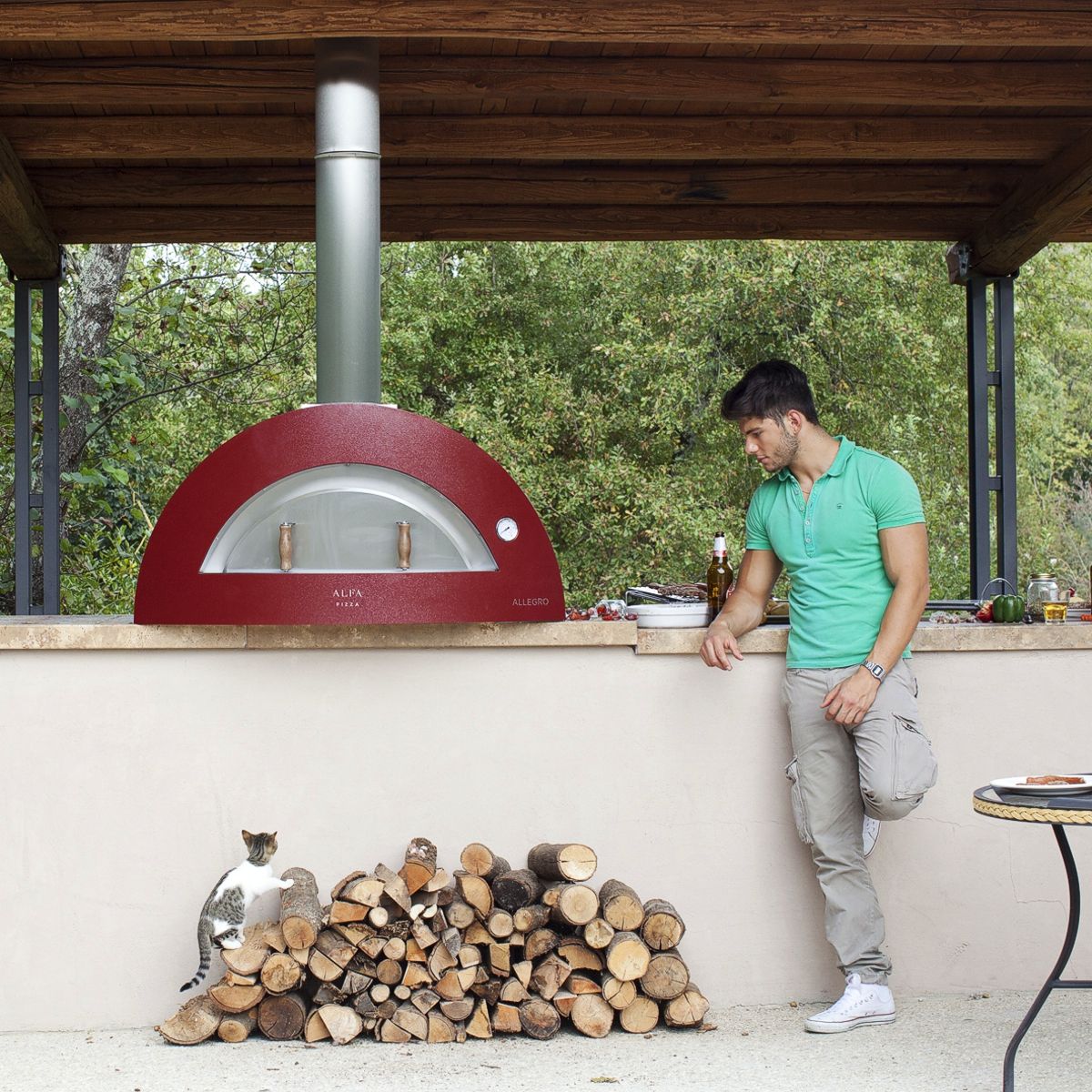 alfa oven allegro red outdoor kitchen wood burning 1200 2