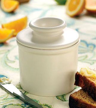 white butter keeper, matte, ivory