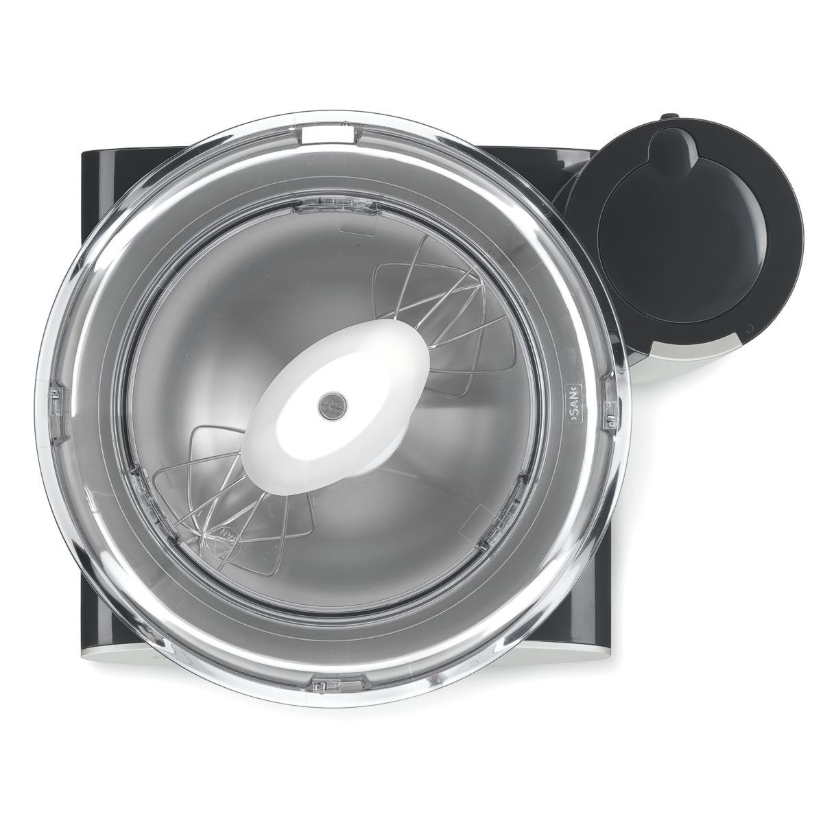 Overhead of Bosch Universal Plus with stainless bowl