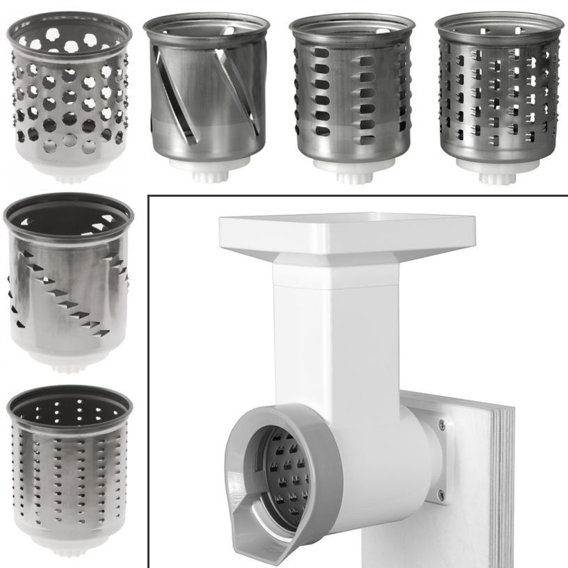 Family Grain Mill Food Processor head with all six drums