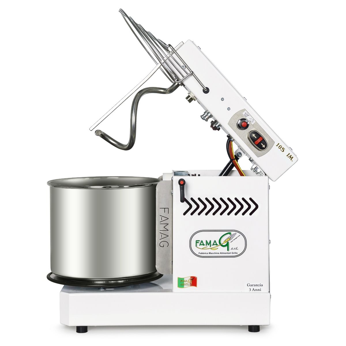 famag im 10s spiral dough mixer tilting head arctic white 1200 1 3
