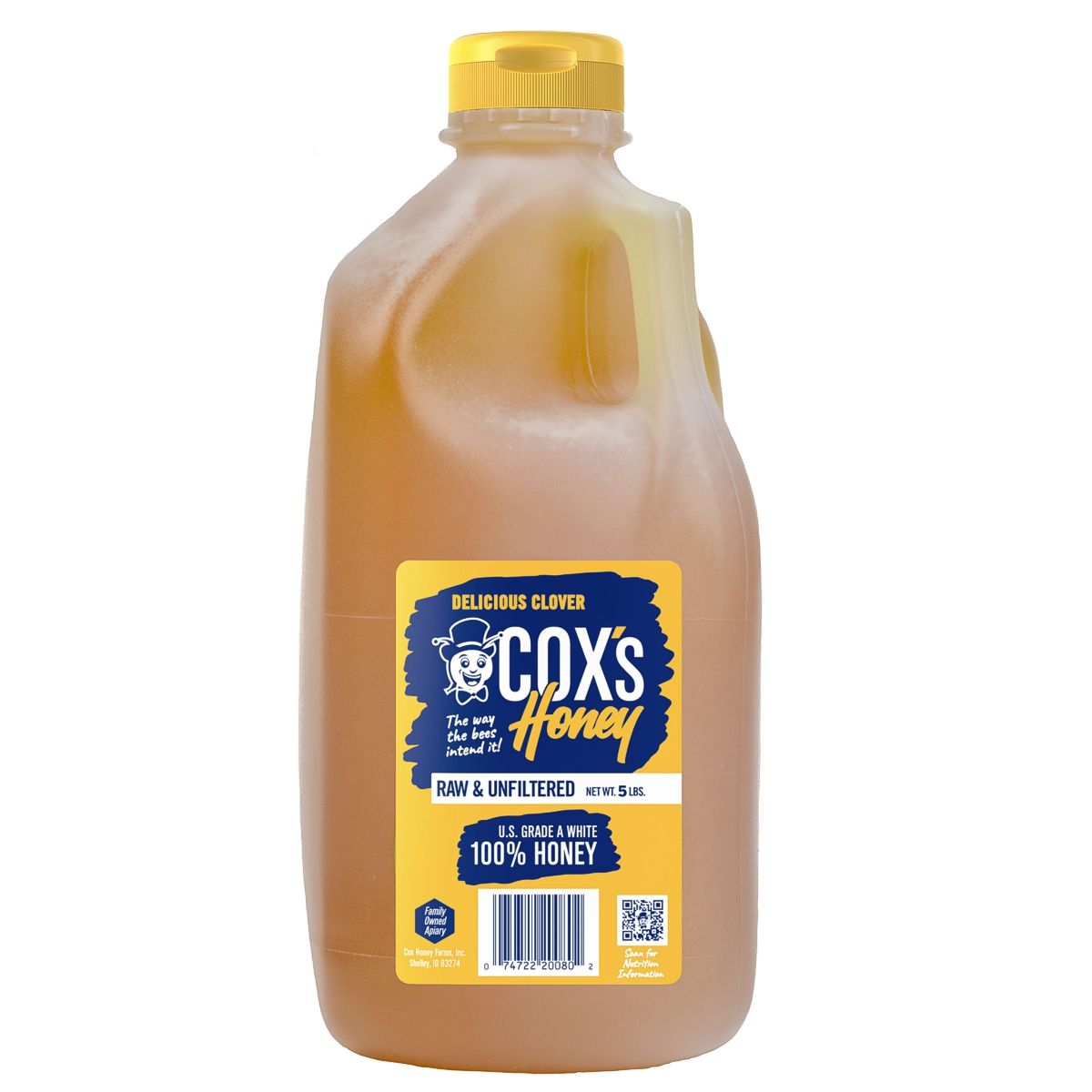 cox honey raw clover 5 lb jug 1200 1