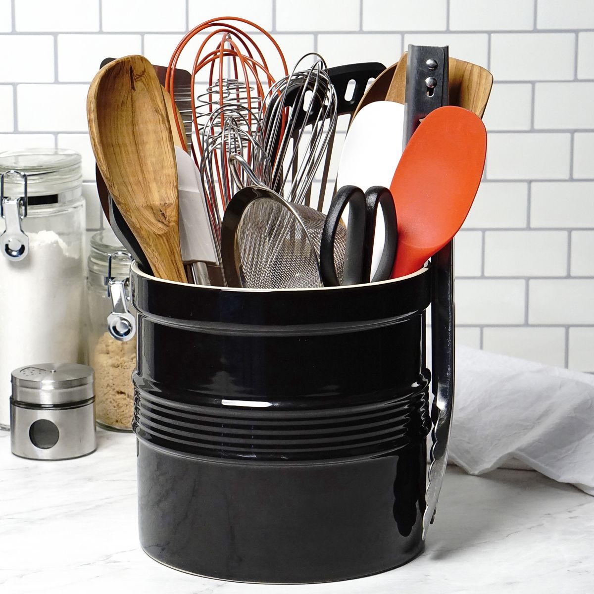 rsvp crock bk black utensil crock oversized 1200 1 1