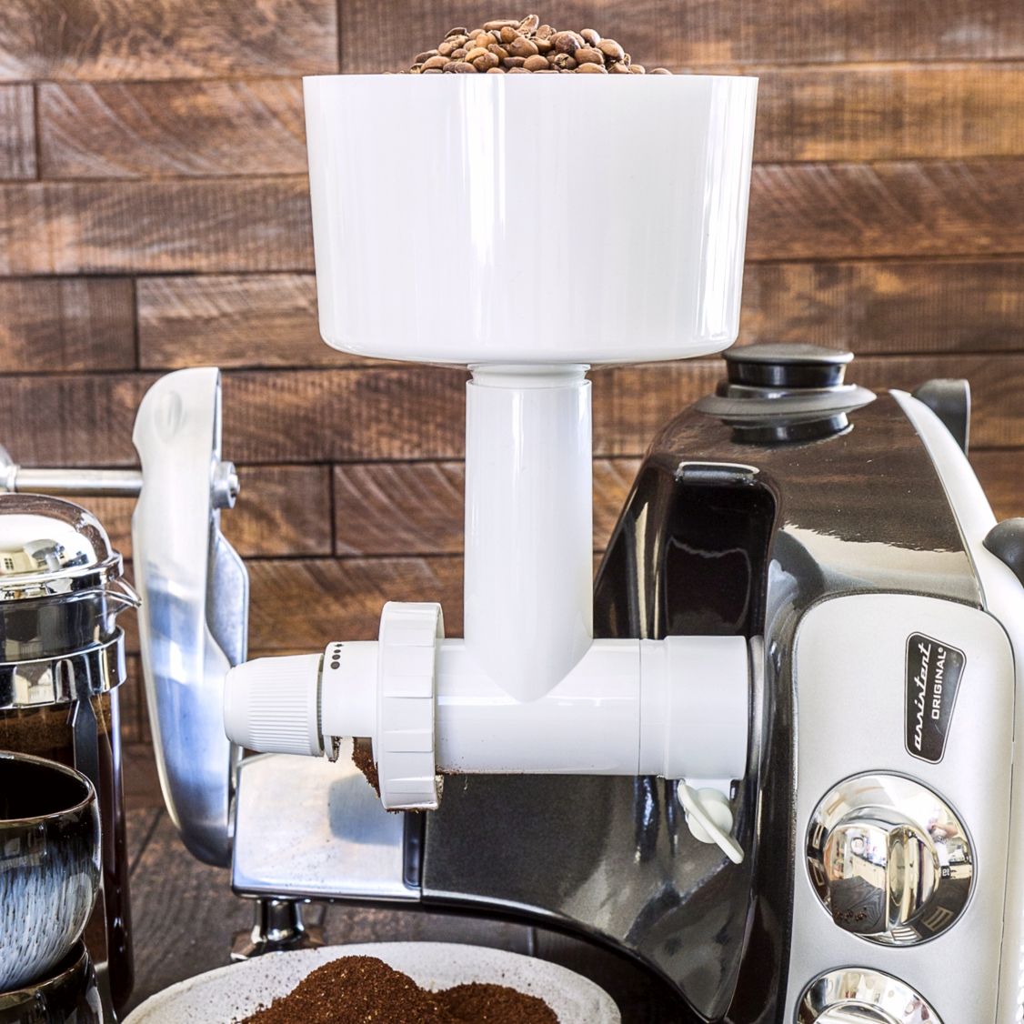 Optional coffee/seed/grain mill attachment
