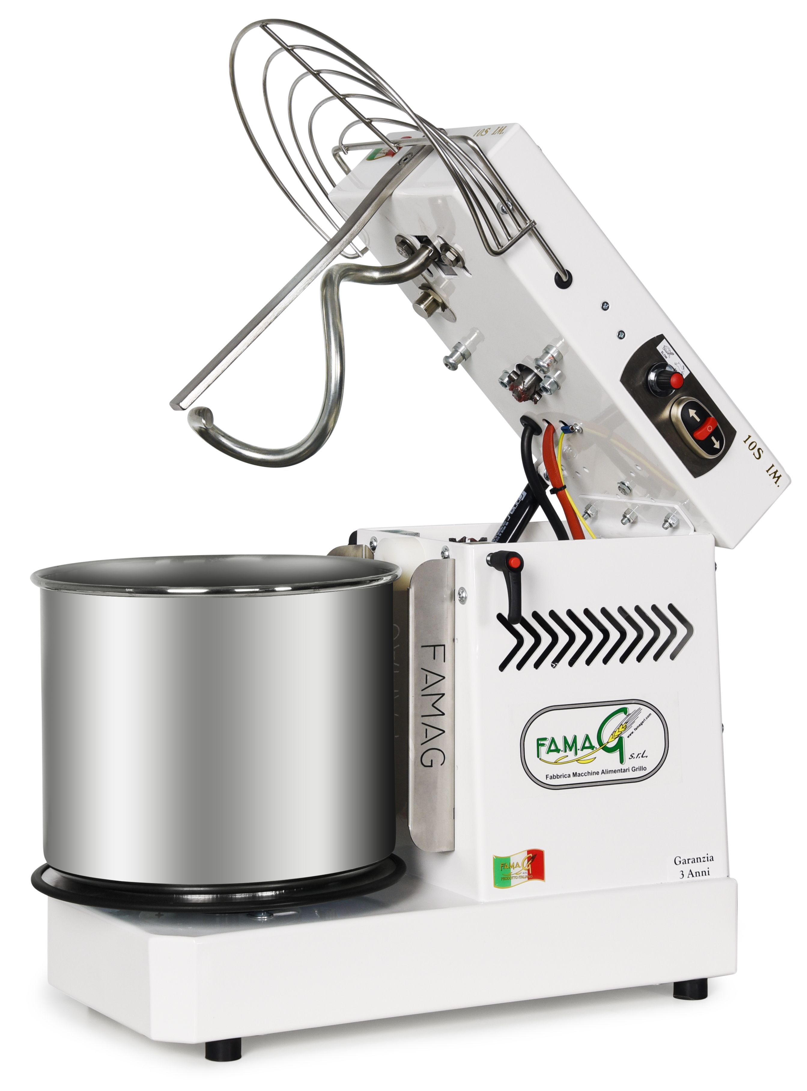 famag im 10s spiral mixer tilting head arctic white 1200