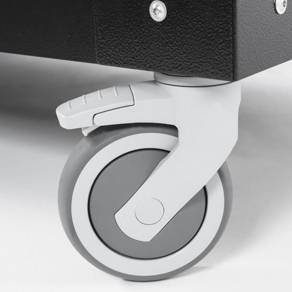 Locking caster wheel on Alfa Ovens work table