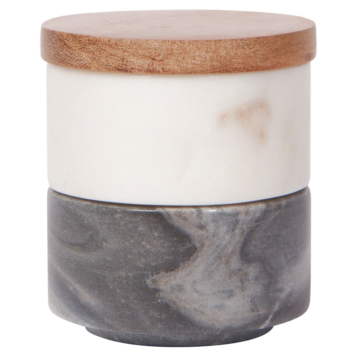 White & Slate Marble Salt Cellar