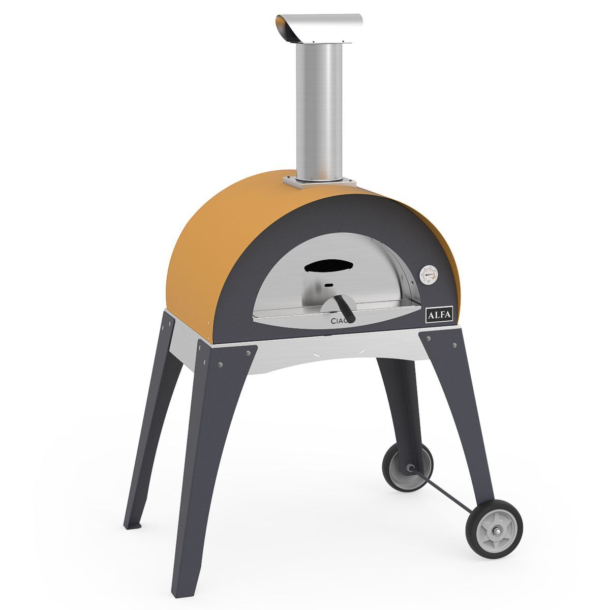 alfa ovens ciao base fire yellow wood burning 1200