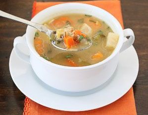 Chicken soup with dried carrots