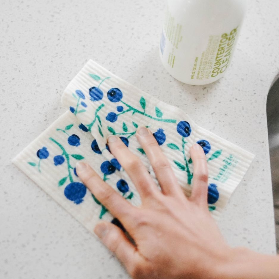 Swedish Dish Cloth, Blueberries wiping 
