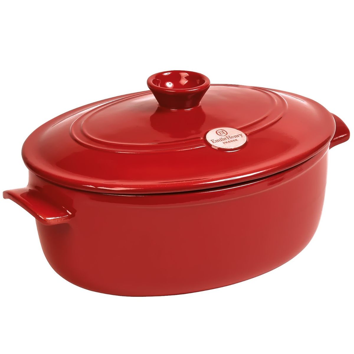 Emile Henry 6.3 quart oval dutch oven, stewpot for open flame