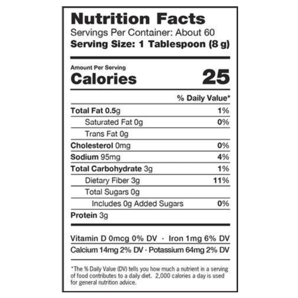 probiotein powder nutritional label 16 oz bag 1000