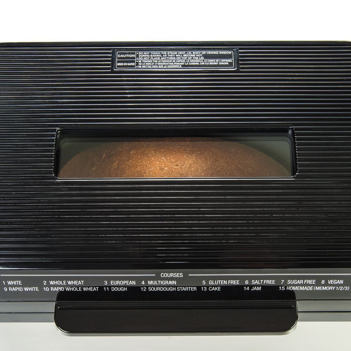 Dual heaters on the bottom and lid of the breadmaker 