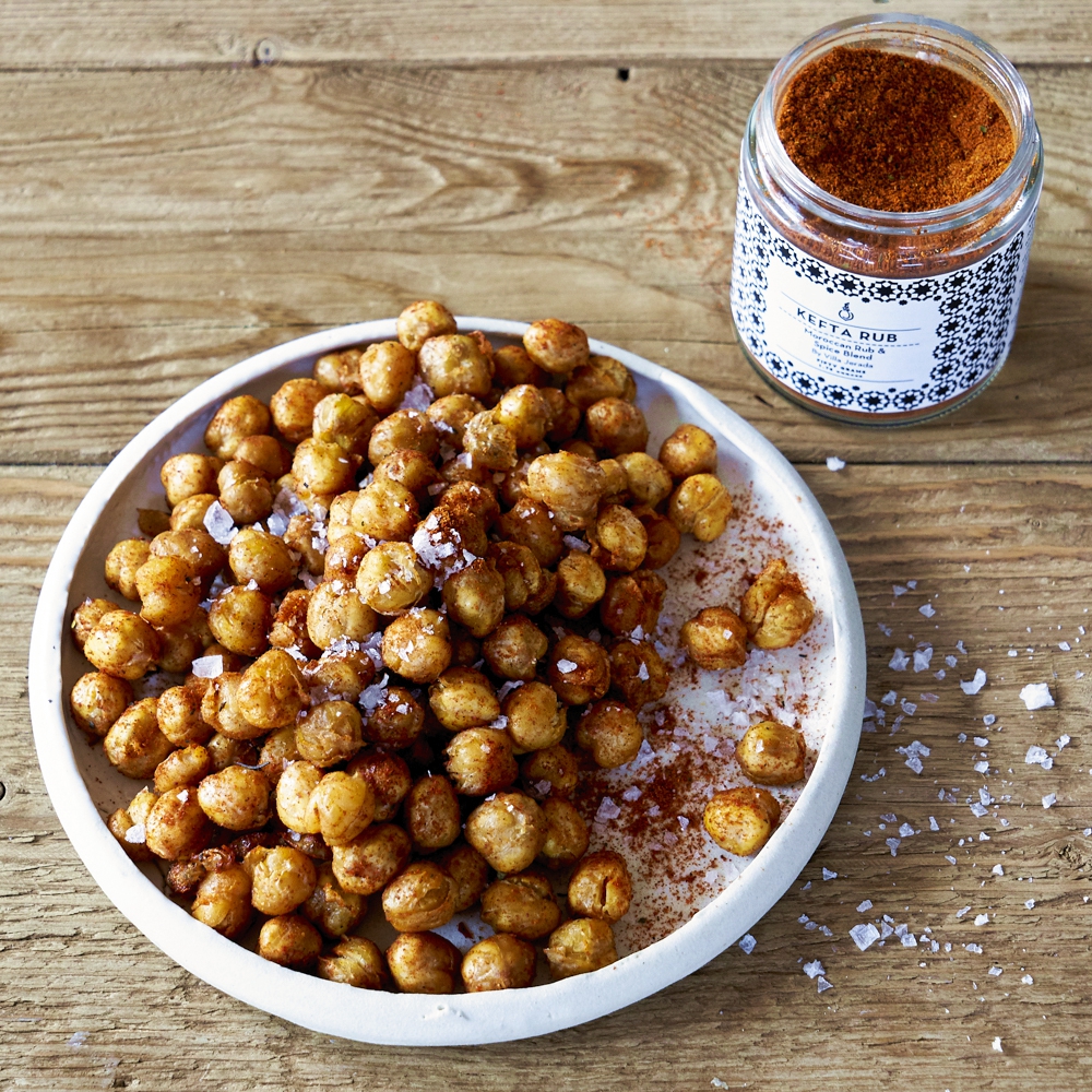 Plate of chickpeas seasoned with Kefta Rub