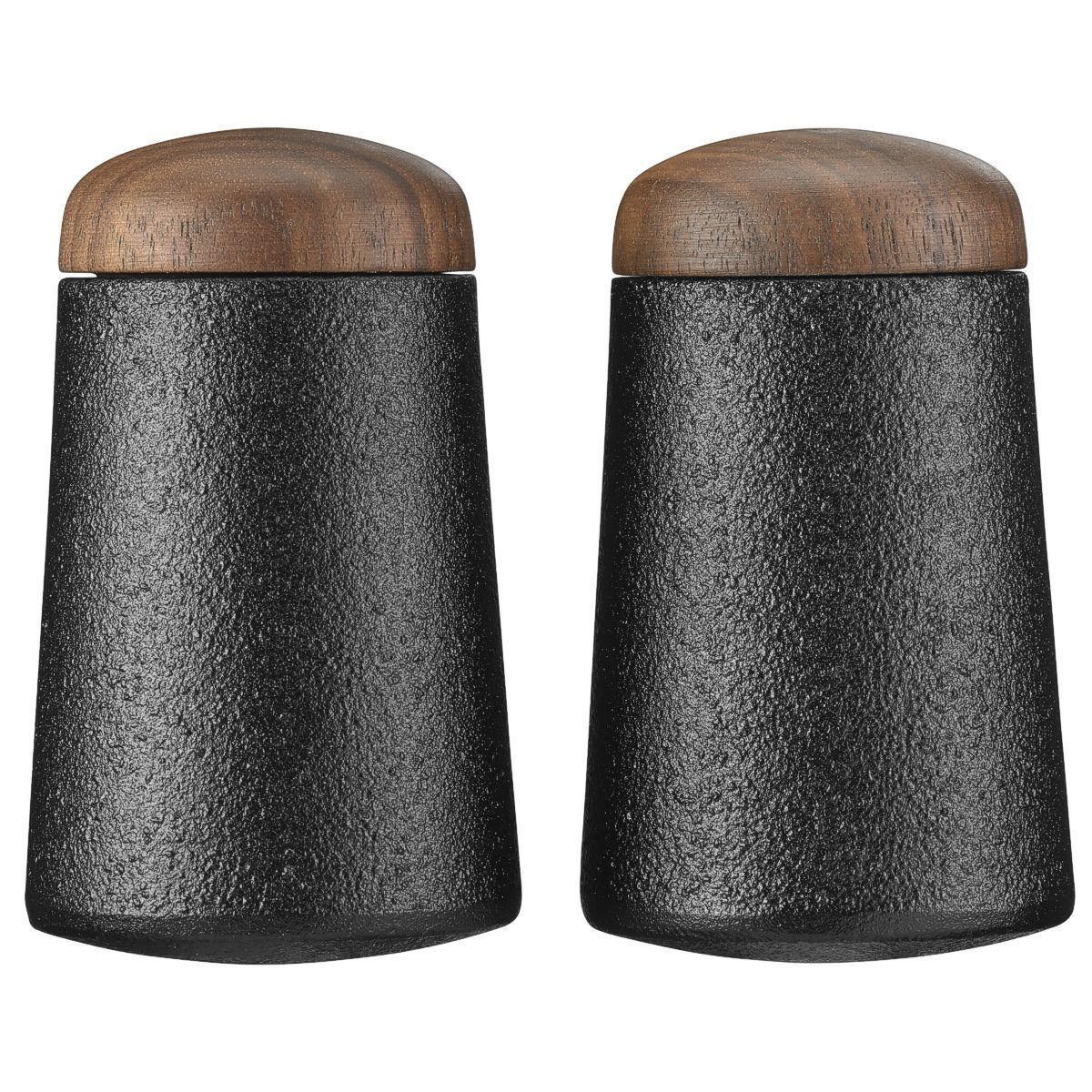 Profile of cast iron salt and pepper shaker set