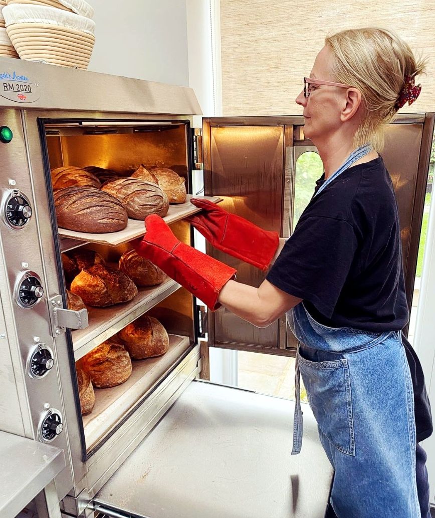 Bread Unloading Rack RackMaster RM2020 Brick Oven + Stainless Cart