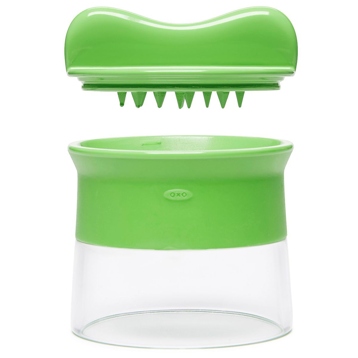 OXO Good Grips hand held spiralizer slicer cone and prong handle.