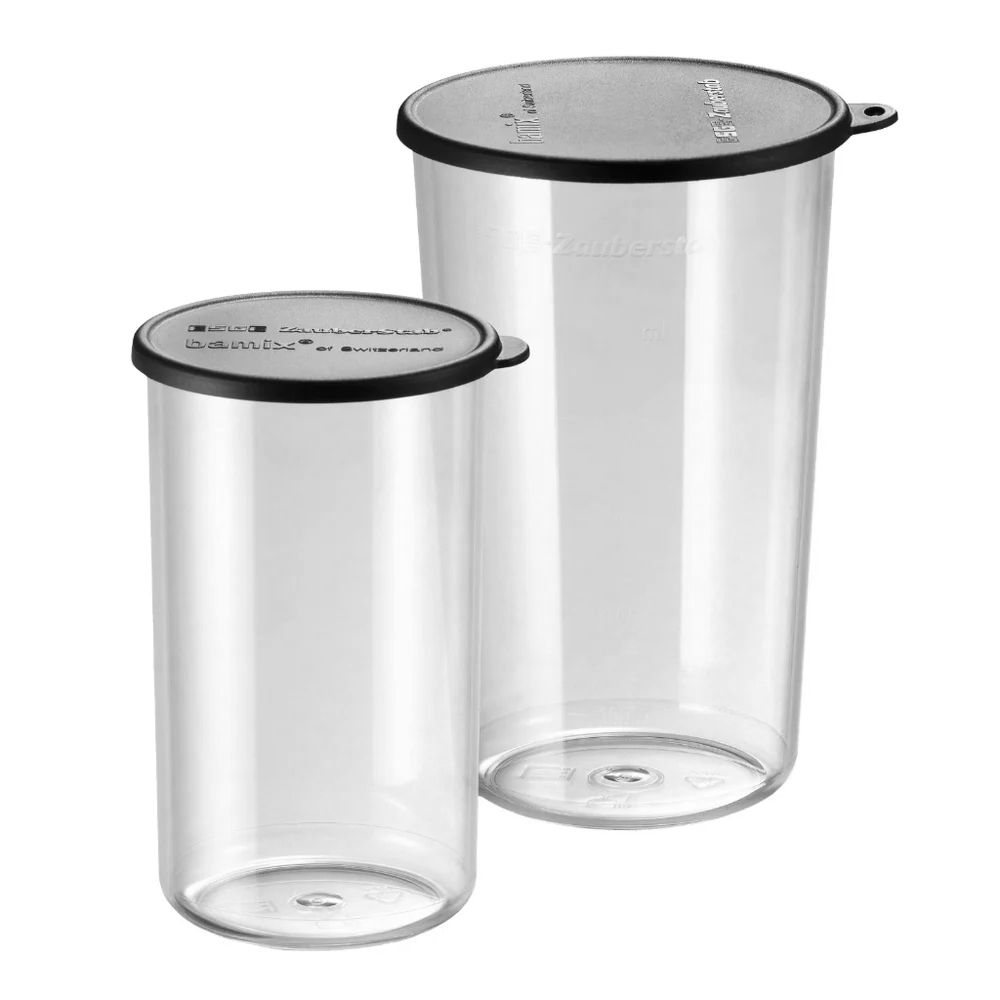 Bamix 400ml and 600ml beaker set with lids