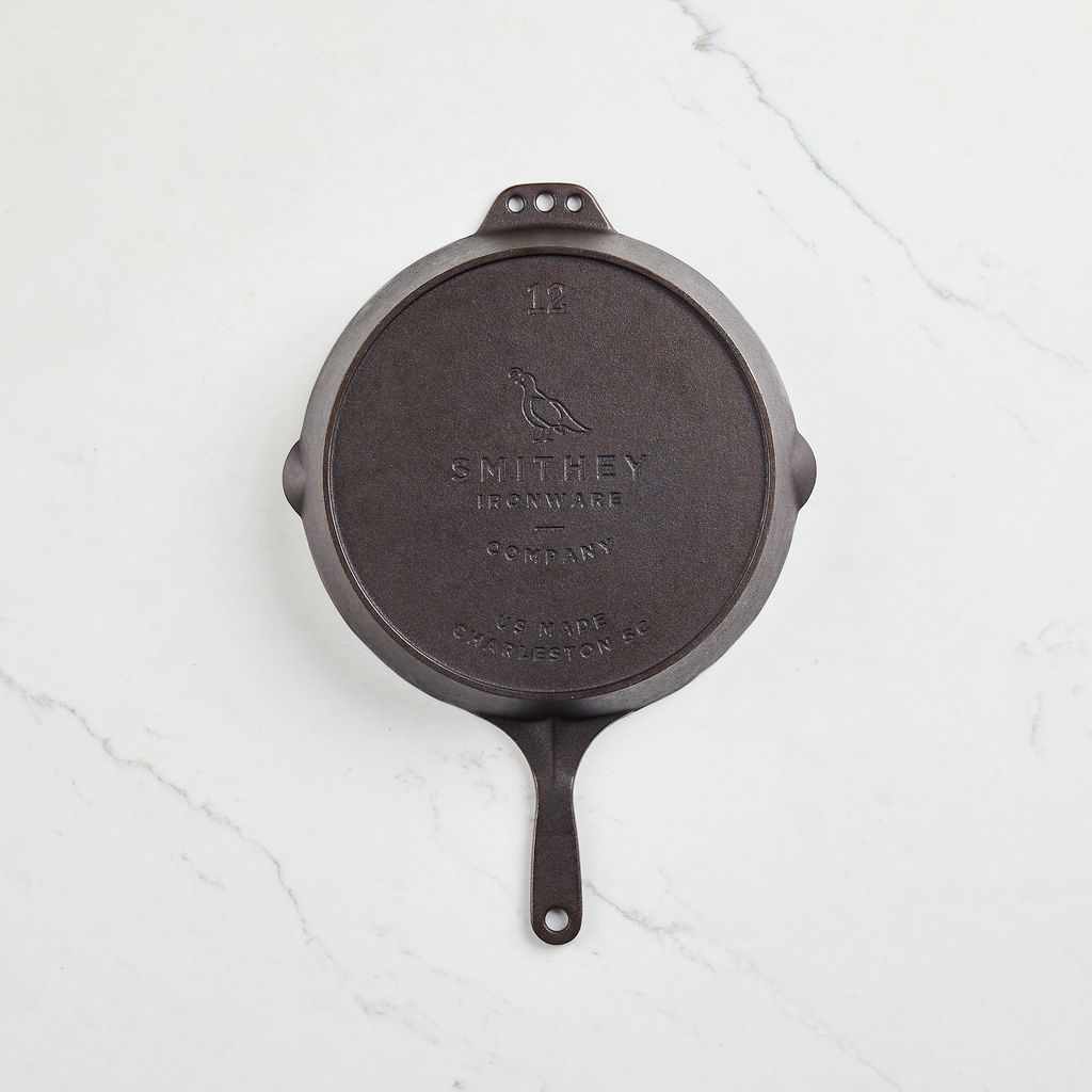 Traditional Cast Iron Skillet, 12 inch, upside down, fire safe