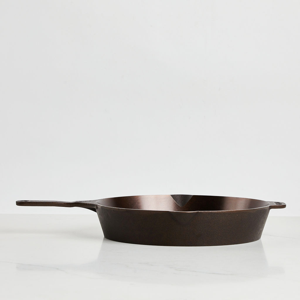 Traditional Cast Iron Skillet, 12 inch, side view