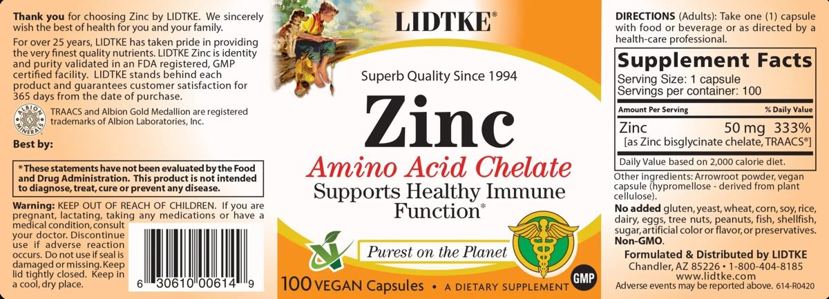 Lidtke zinc capsule label