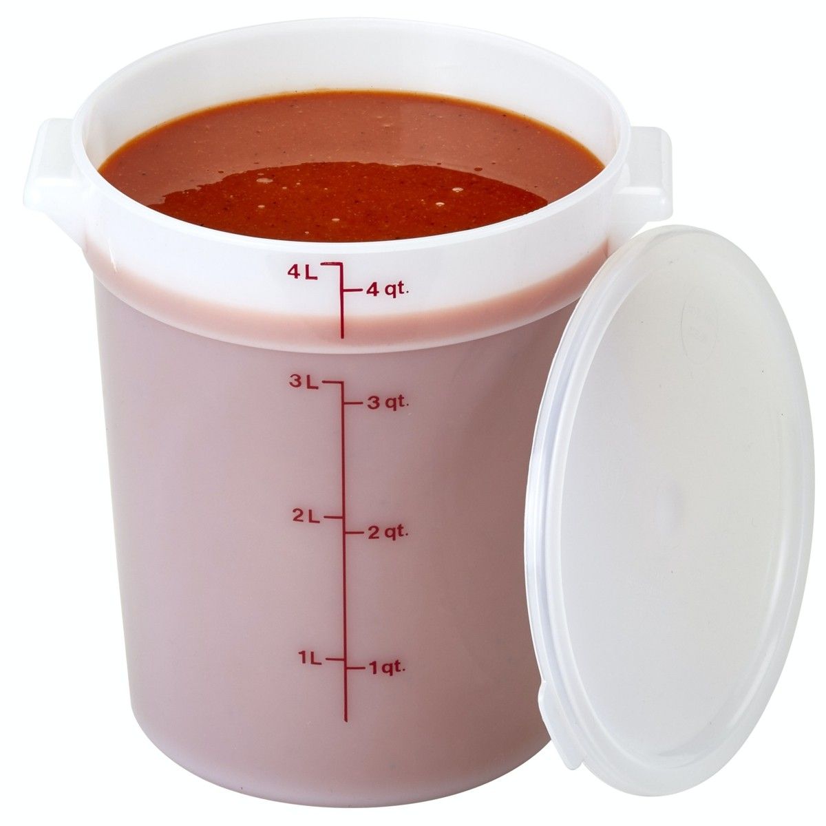 4 qt poly Cambro canister w/optional lid
