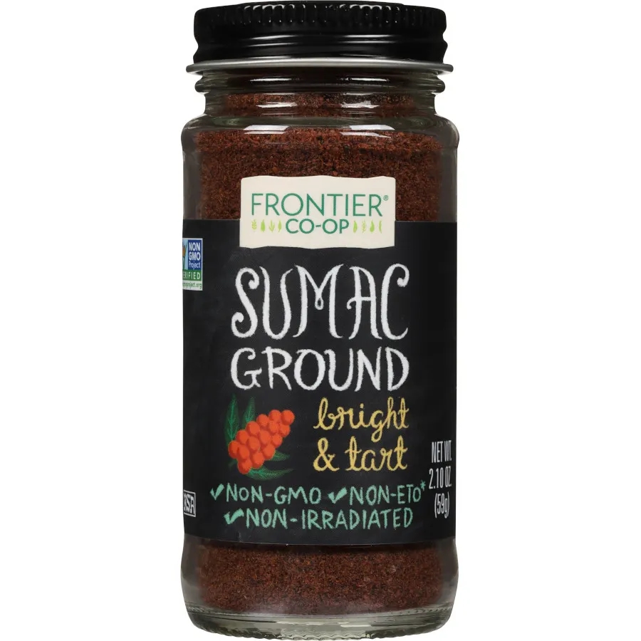 Frontier Coop Organic Ground Sumac in bottle