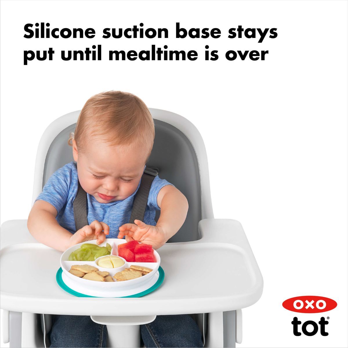 OXO Stick & Stay plate with silicone suction base