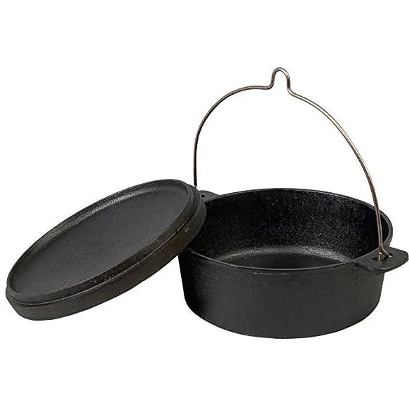Cast iron Dutch oven, outdoor camp cooking