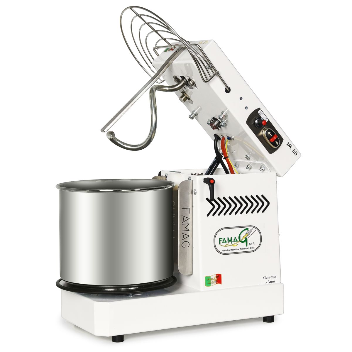 famag im 8s spiral mixer tilting head arctic white 1200 1
