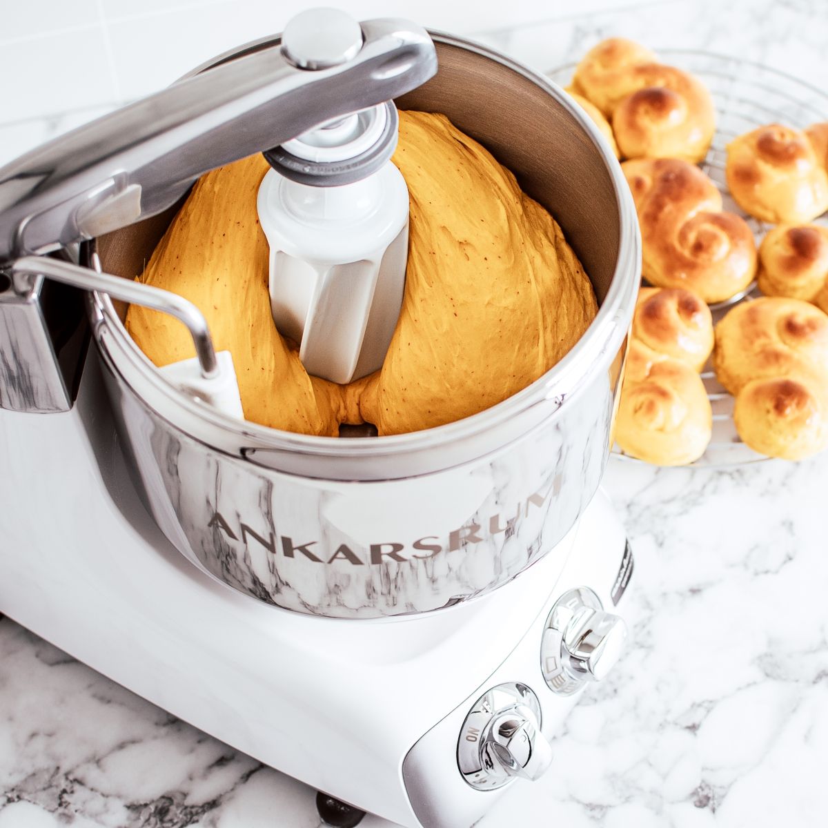 ankarsrum mixer holiday breads glossy white 1200 1