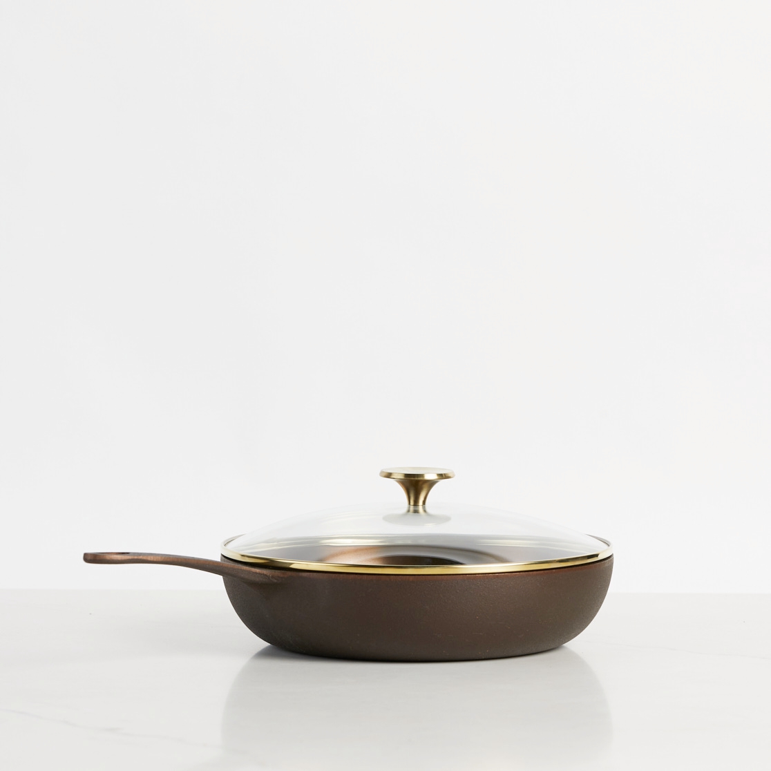 deep cast iron skillet with glass lid