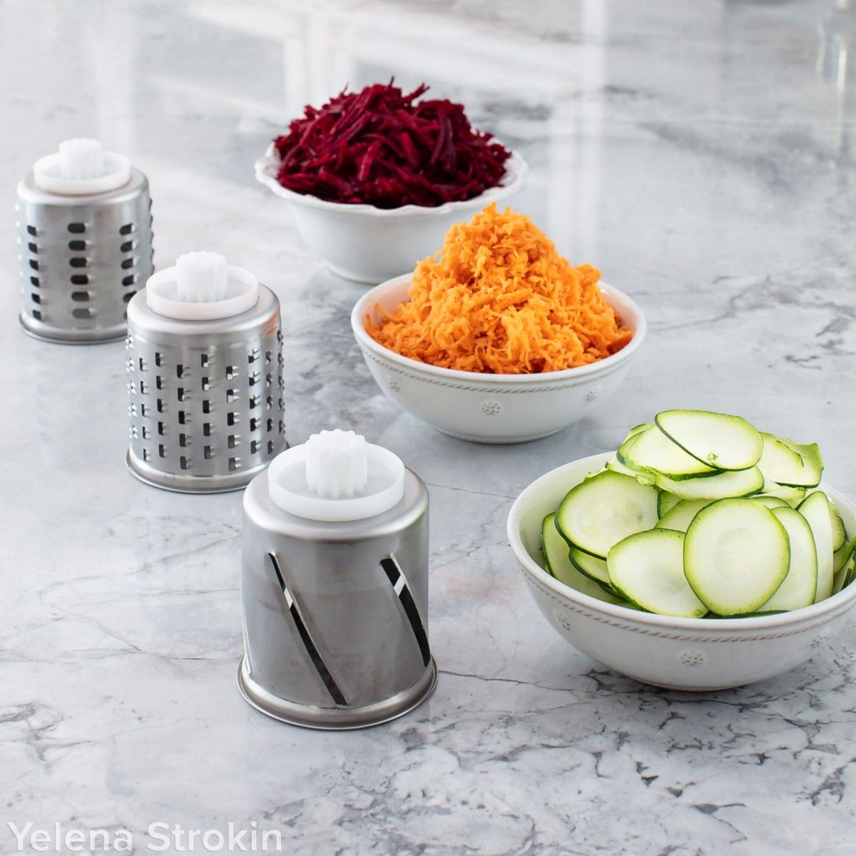 Family Grain Mill food processor drums: Coarse, Fine & Slicing