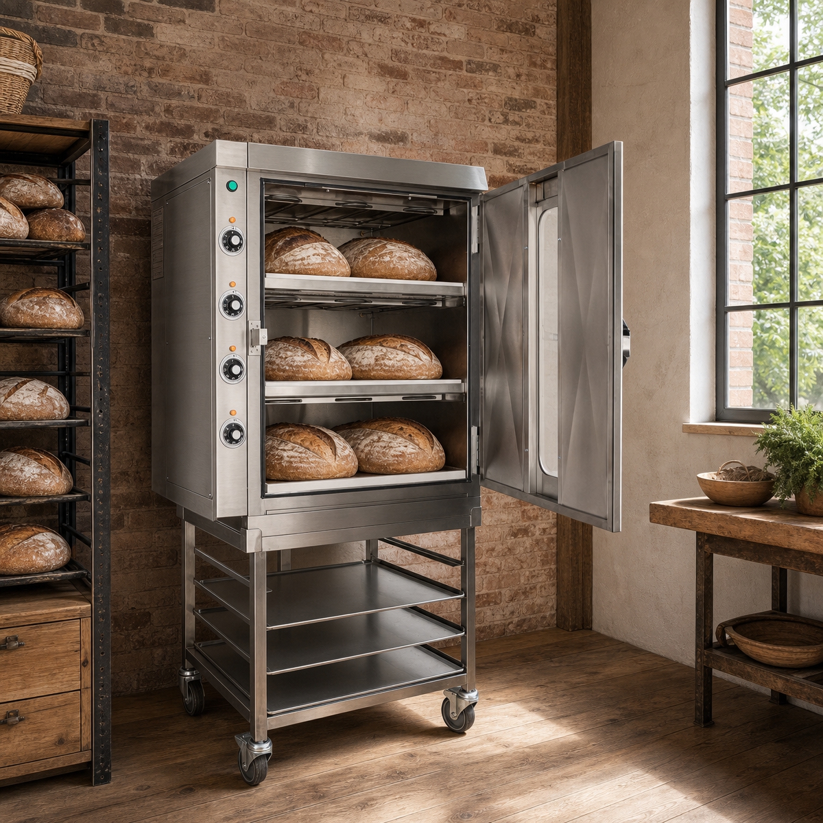 RackMaster RM2020 Brick Oven on Stainless Steel Cart