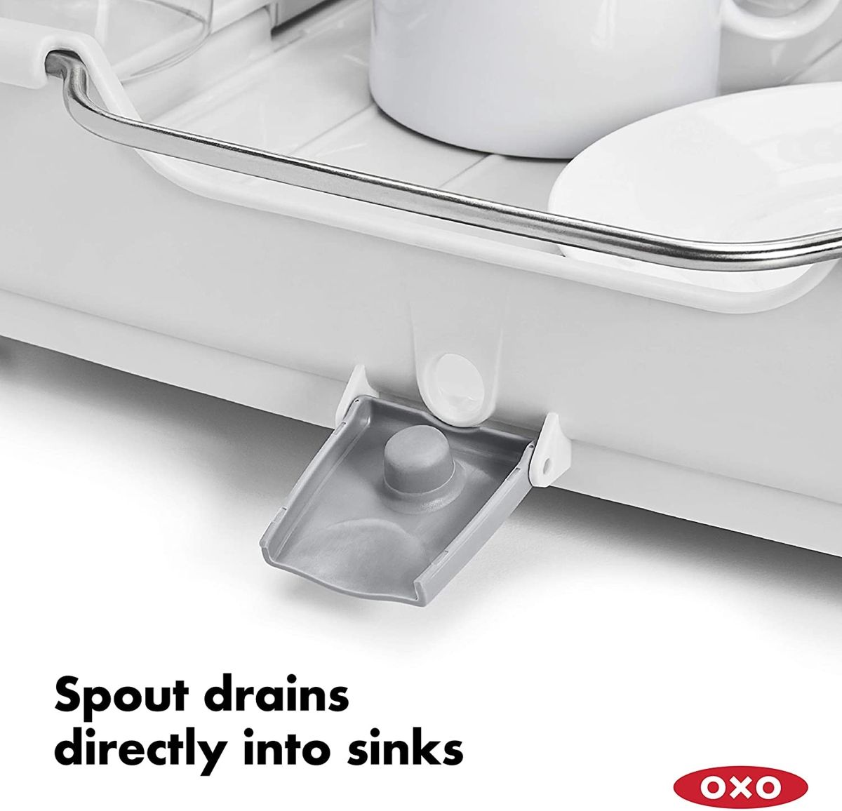 OXO Good Grips Foldaway Dish Rack drain