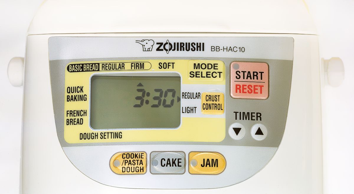 Digital controls on Zojirushi Mini Bread Maker